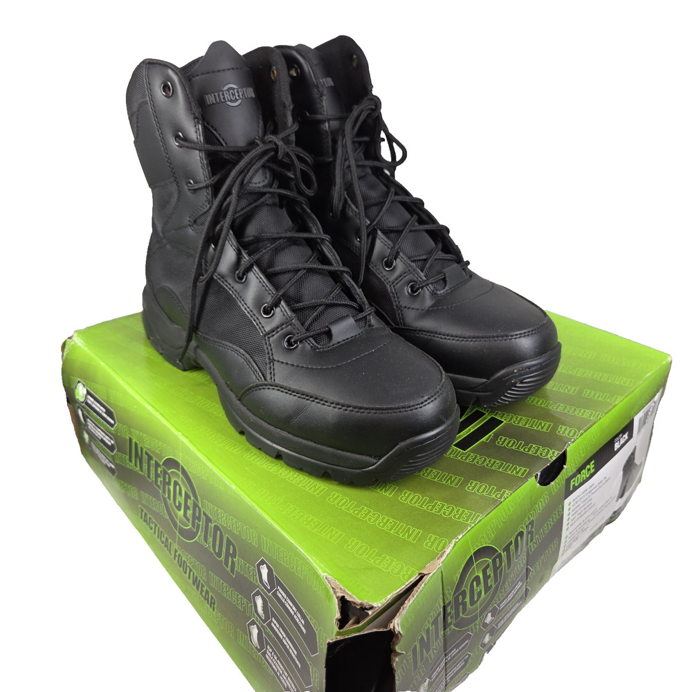 Interceptor Force Jarret 6" Waterproof Steel Toe Tactical Boots Black Mens Sz 10